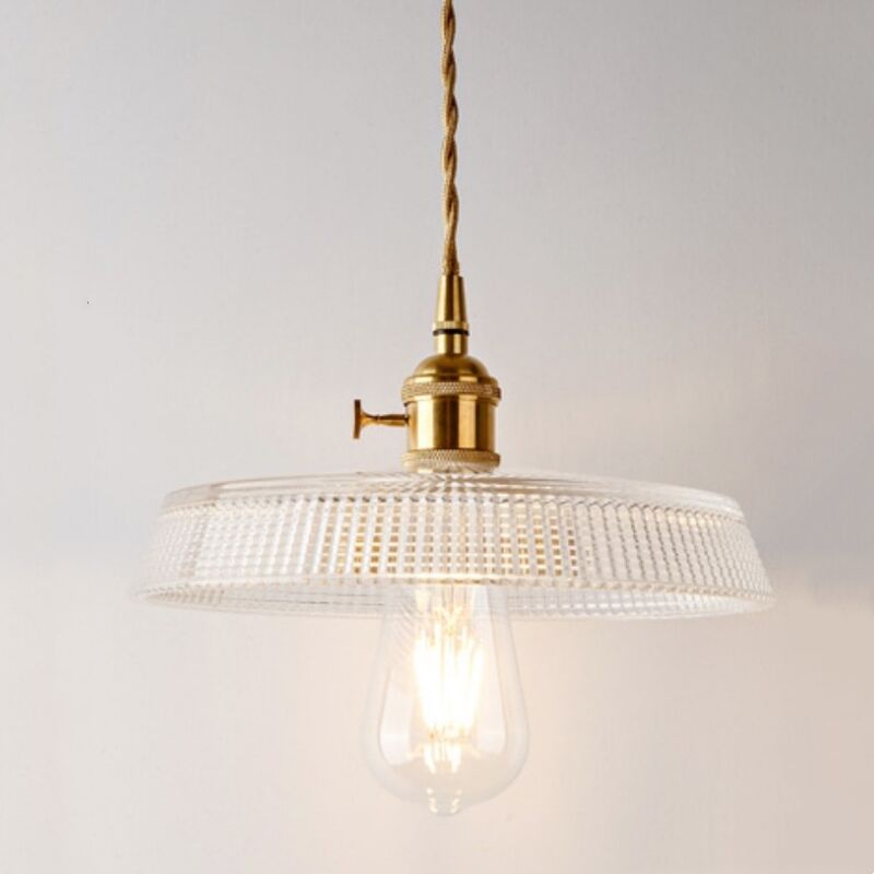 foto del prodotto e27 lampade a sospensione vintage lampadario da soffitto art d eco plafoniera vetro metallo 24,5cm