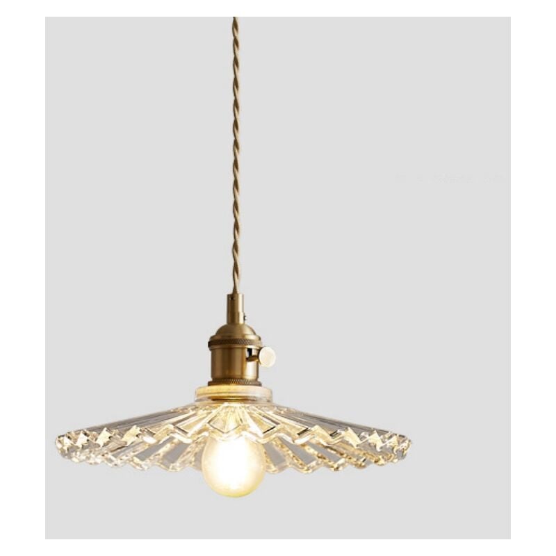 foto del prodotto e27 lampade a sospensione vintage lampadario da soffitto art d eco plafoniera vetro metallo 25cm
