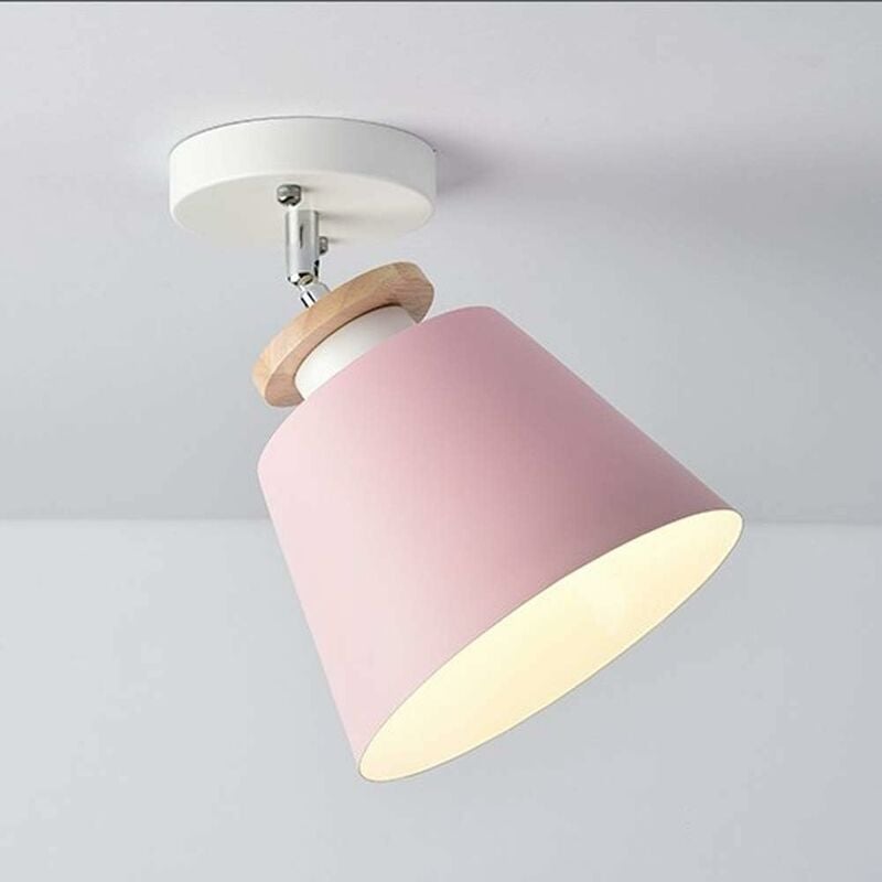 foto del prodotto e27 macaron plafoniera moderna classica lampada a sospensione colorata lampada a sospensione ad angolo regolabile plafoniera in metallo paralume in