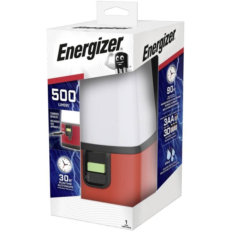 foto del prodotto e304157700 360° camping led (monocolore) lanterna da campeggio 500 lm a batteria rosso/nero - energizer