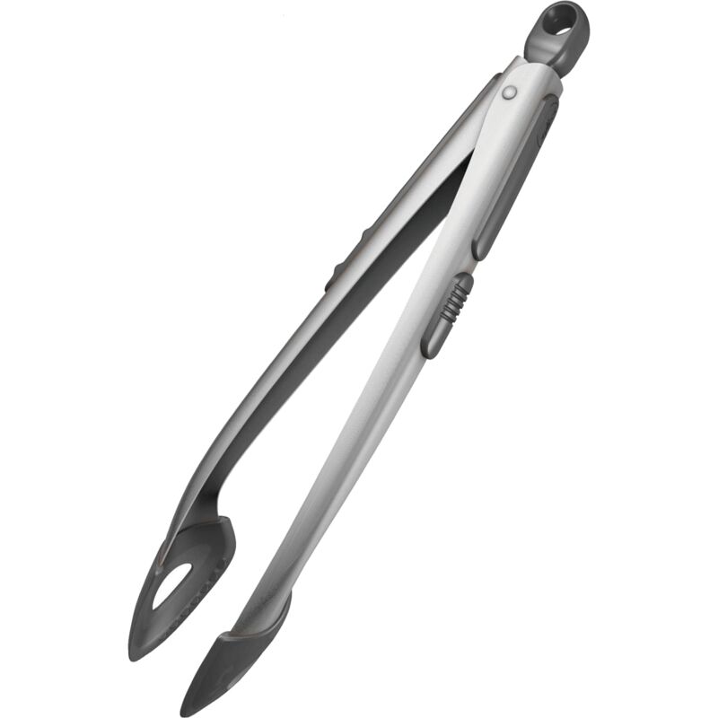 foto del prodotto e42033 pinze da cucina, pinza spaghetti, pinze da barbecue, acciaio inox e silicone di alta qualit , sistema di bloccaggio intelligente zyliss