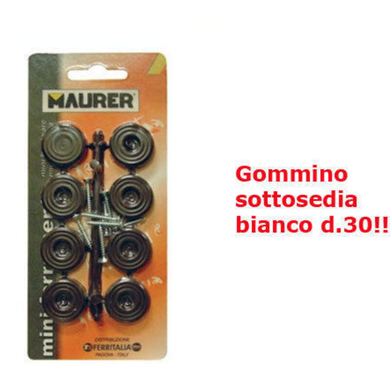 foto del prodotto eac - blister di 8 sottopiedi in gomma piatti 30 mm bianchi conf. 50 bl.