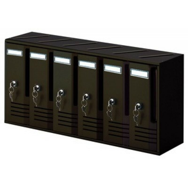 foto del prodotto eac cassetta postale per interni alubox 6 elementi serie c colore grigio ghisa