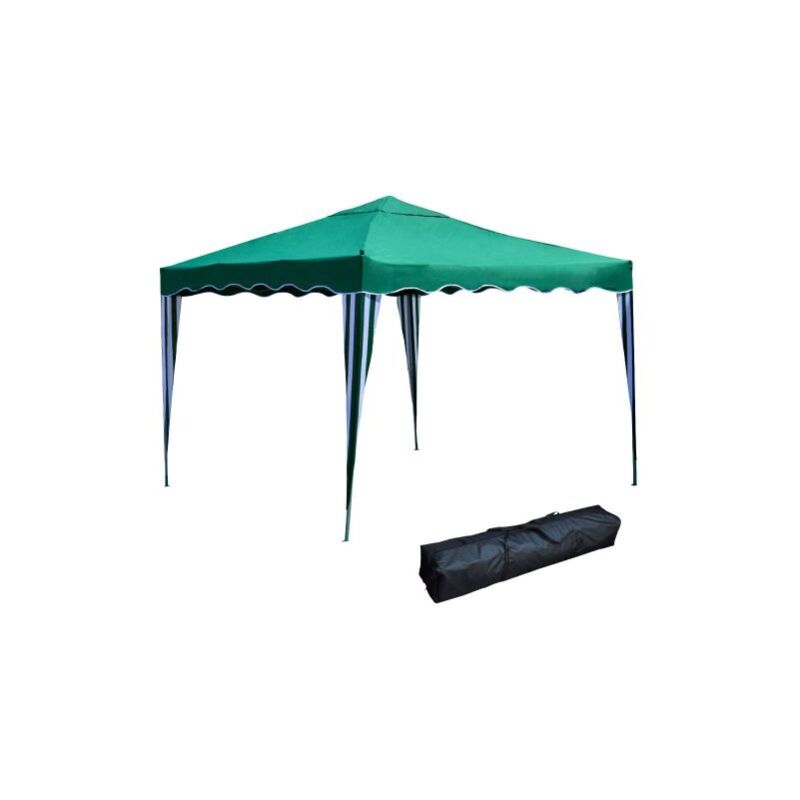 foto del prodotto eac gazebo tenda richiudibile a fisarmonica 3x3 pieghevole mercato fiera 01509v verde 01509 