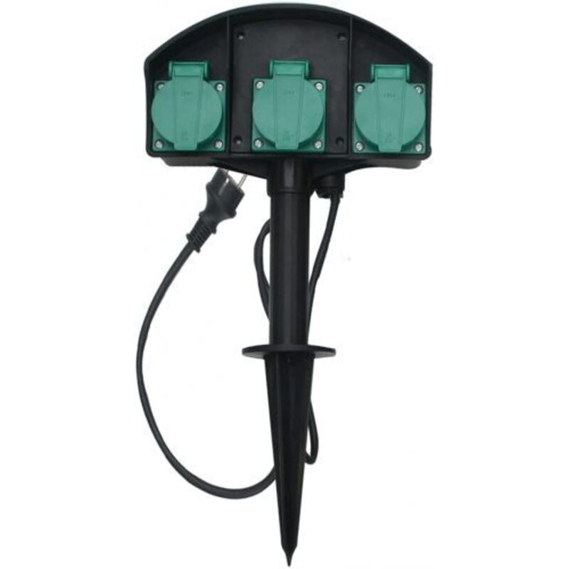 foto del prodotto eac palina quadro elettrico multipresa mobile da giardino con puntale per terreno elettriche con puntale