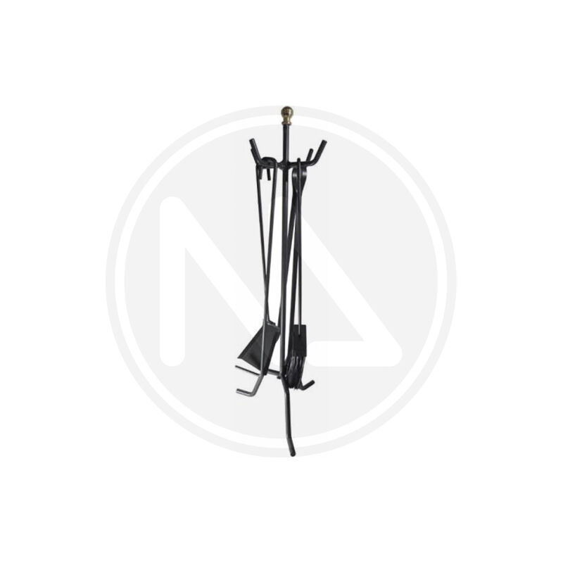 foto del prodotto eac set camino in ferro battuto manico curvo 147 b attrezzature caminetto h.58cm