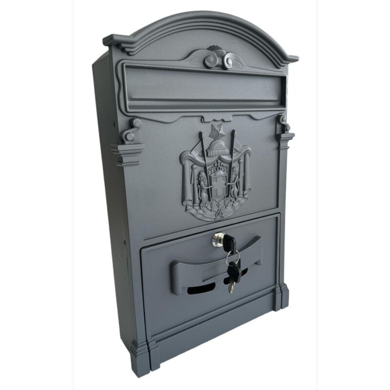 immagine 0 del prodotto eacommerce cassetta postale portariviste in alluminio 255x88x405h cm classico colore grigio colore grigio