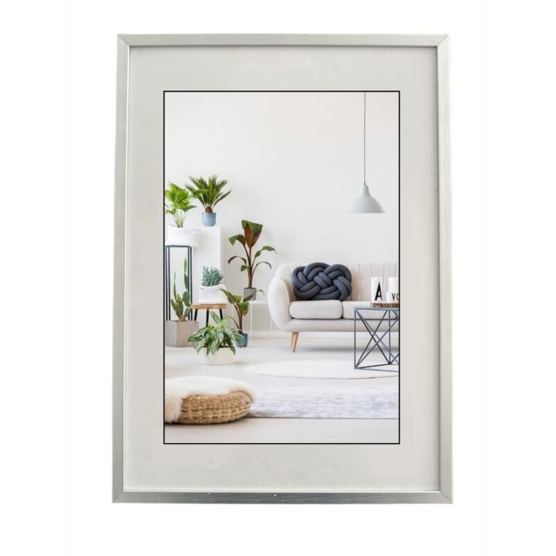 foto del prodotto eacommerce cornice in alluminio minimal 29,7x42 formato a3 argento per diplomi lauree poster formato a3 29,7x42 cm colore argento