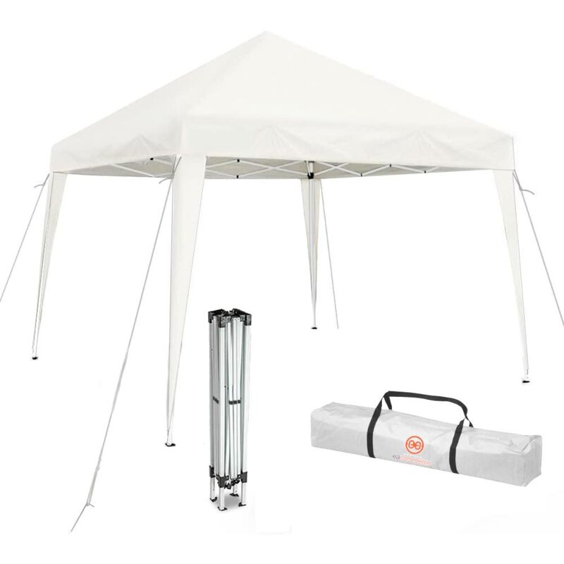 foto del prodotto eacommerce gazebo pieghevole 3x2 metri bianco telo in pe 160 gr mq impermeabile con borsa 3x2 metri
