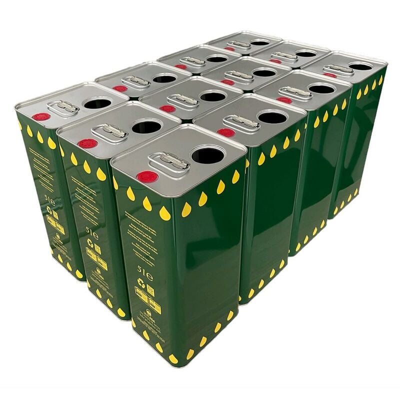 foto del prodotto eacommerce lattine rettangolare 5 litri per olio extravergine doppio tappo conf. 12 pezzi