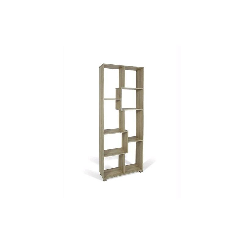 foto del prodotto eacommerce libreria in legno colore rovere 70x24x178h cm scaffale mobiletto 8 ripiani art.114r