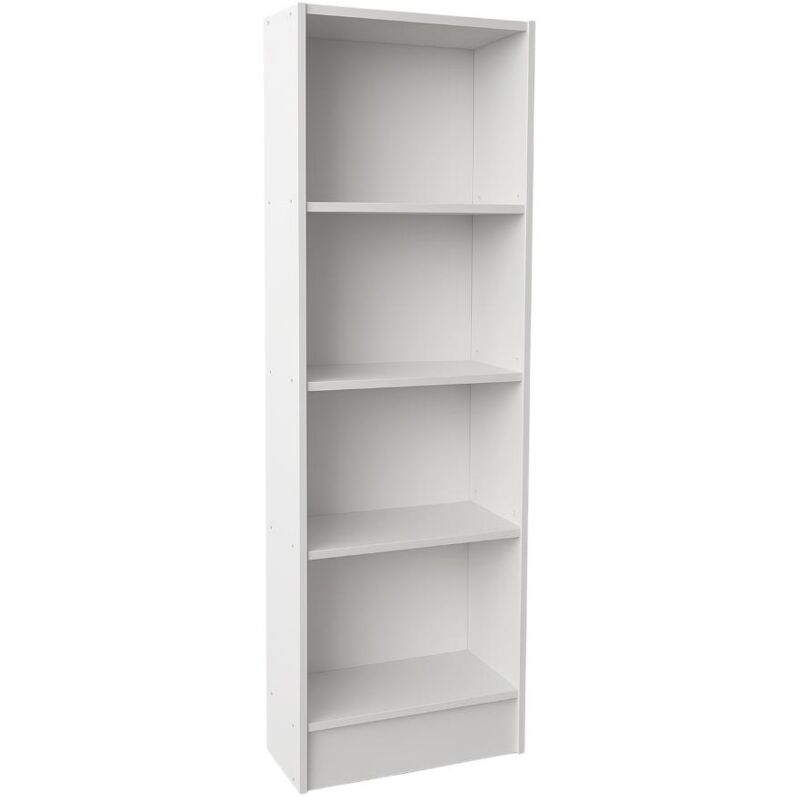 foto del prodotto eacommerce libreria scaffale legno melaminico colore bianco caldo 60x24x170h cm 4 ripiani