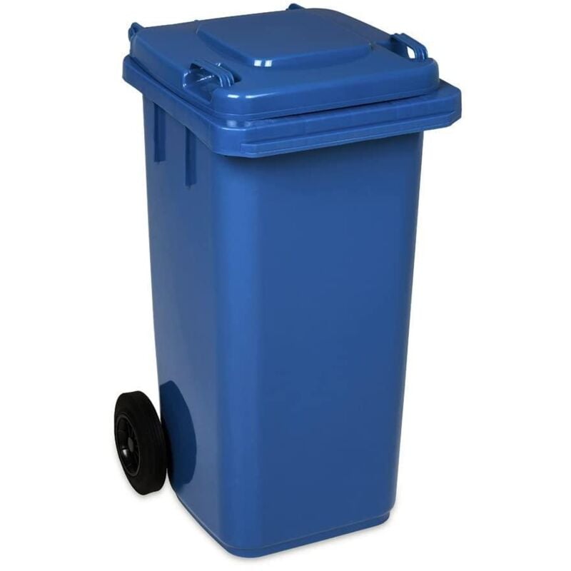 foto del prodotto eacommerce pattumiera bidone portarifiuti per raccolta differenziata 120 litri colore blu colore azzurro 120 litri