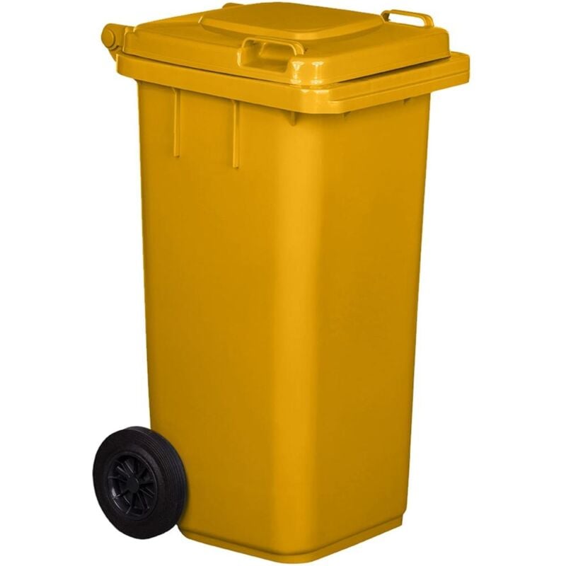 foto del prodotto eacommerce pattumiera bidone portarifiuti per raccolta differenziata 120 litri colore giallo colore giallo 120 litri