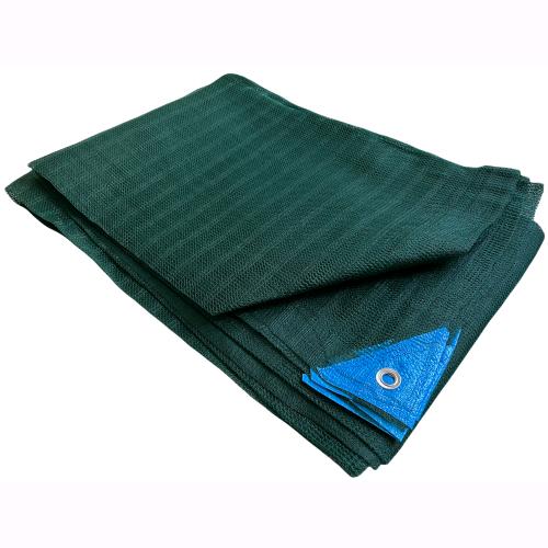 foto del prodotto eacommerce telo antispina rete per raccolta olive 6x6 mt 90 gr mq con apertura centrale colore verde con angoli rinforzati