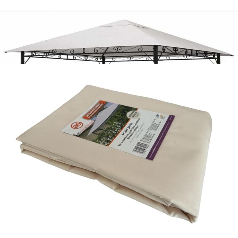 foto del prodotto eacommerce telo telone di ricambio per copertura gazebo 300x300 cm 180 gr mq colore beige con airvent antivento
