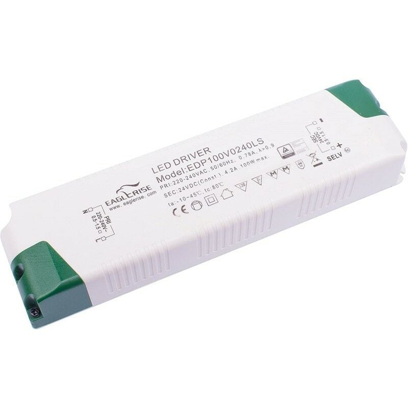 foto del prodotto eagle rise edp100v0240ls trasformatore led 24vdc 100w