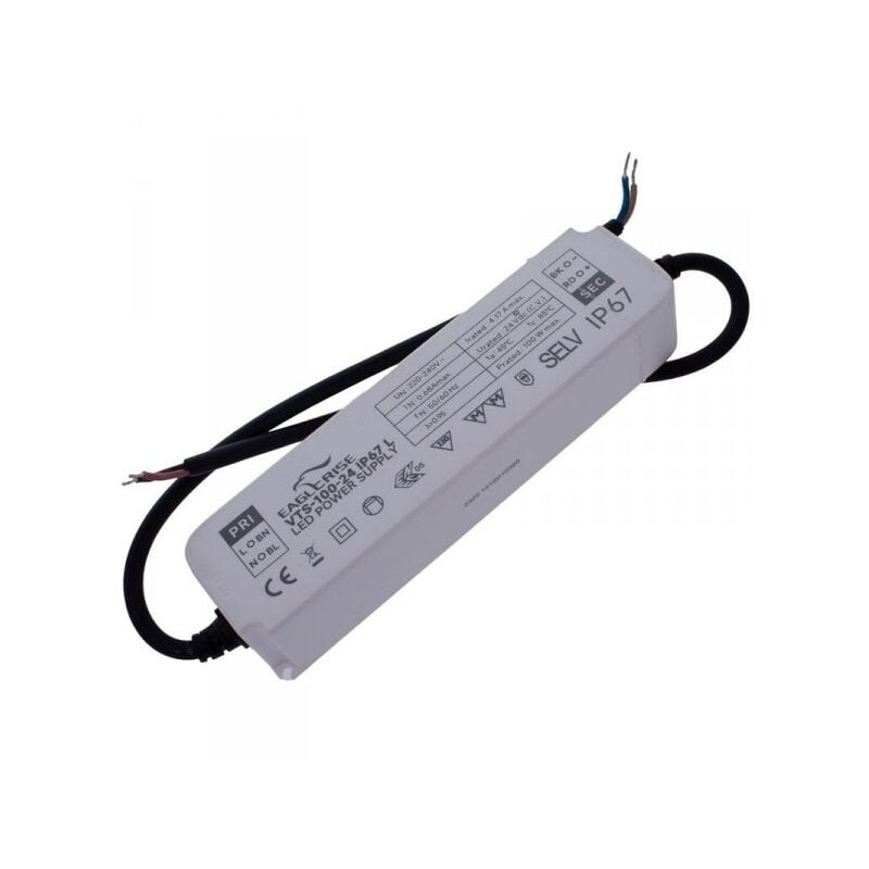 foto del prodotto eaglerise alimentatore trasformatore led cerificato enec output 100w 24v 4,17a input 220v ip67 compatibile lpv 100 24