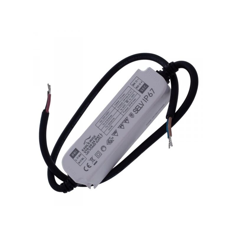 foto del prodotto eaglerise alimentatore trasformatore led cerificato enec output 24w 24v 1a input 220v ip67 compatibile lpv 24 24