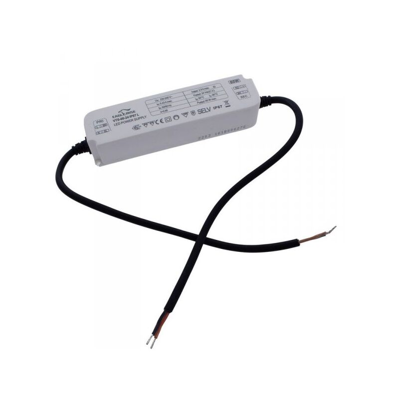 foto del prodotto eaglerise alimentatore trasformatore led cerificato enec output 60w 24v 2,5a input 220v ip67 compatibile lpv 60 24
