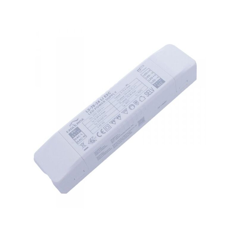 foto del prodotto eaglerise alimentatore trasformatore led cerificato enec output 75w 24v 3.13a input 220v compatibile plc 60 24