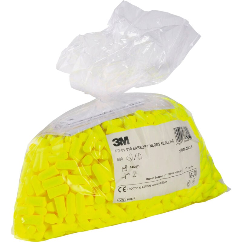 foto del prodotto ear tappi ricarica 3m e a rsoft neon giallo, riferimento, pari a 500, pd 01 010