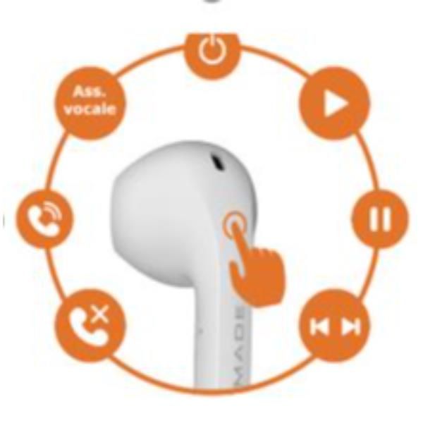 foto del prodotto earbuds auricolari bt bianco blu