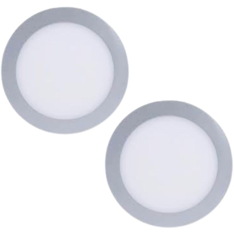 foto del prodotto easy circular 2 downlights con led integrado 6000k para iluminar hacia abajo on off 22,5cm color gris