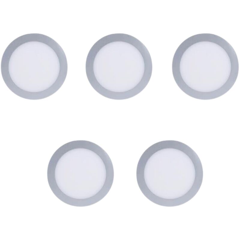 foto del prodotto easy circular 5 downlights con led integrado 3000k para iluminar hacia abajo on off 22,5cm color gris