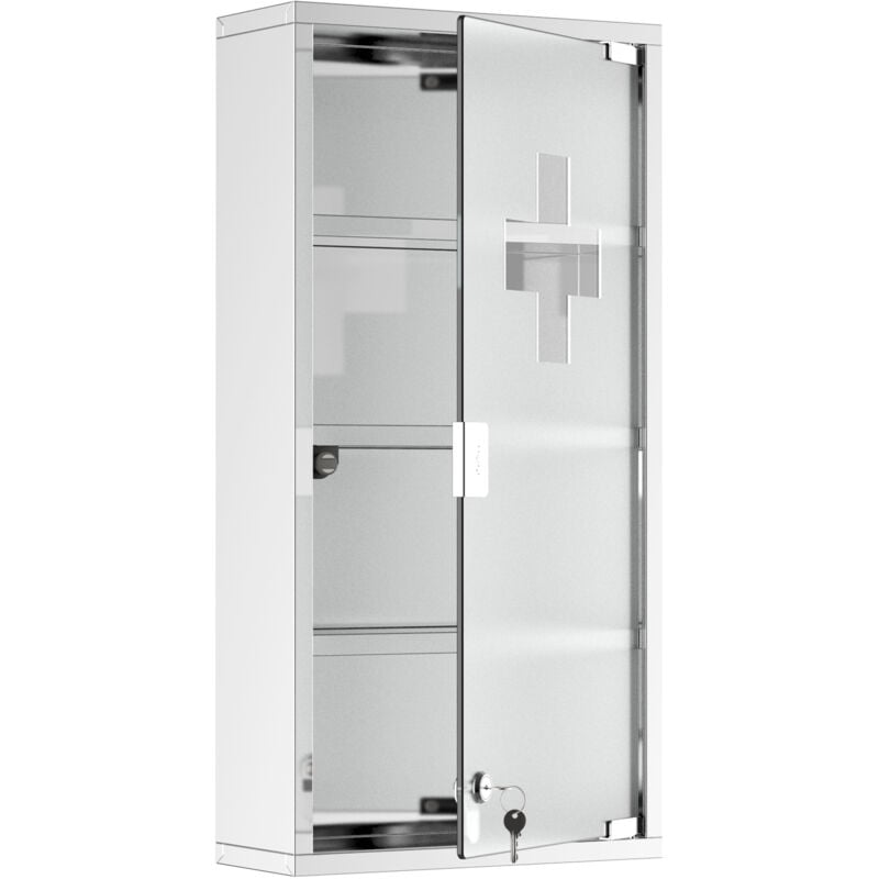 foto del prodotto easy comfort easycomfort armadietto medicinale cassetta porta medicina a quattro ripiani in acciaio inox 30 x 12 x 60cm