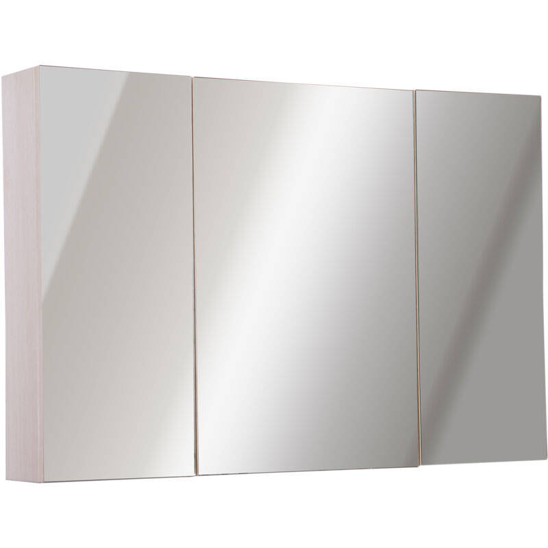 foto del prodotto easy comfort easycomfort armadietto pensile da bagno 3 ante con specchio in legno rovere 90x60x13,5 cm