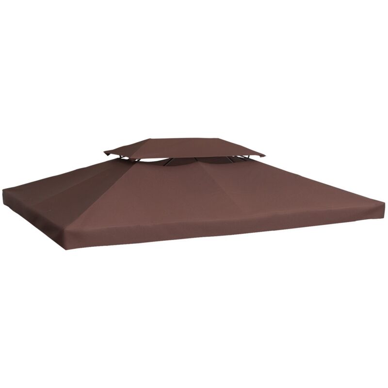 foto del prodotto easy comfort easycomfort copertura per gazebo da giardino tetto sostitutivo anti uv impermeabile in poliestere 3x4m marrone