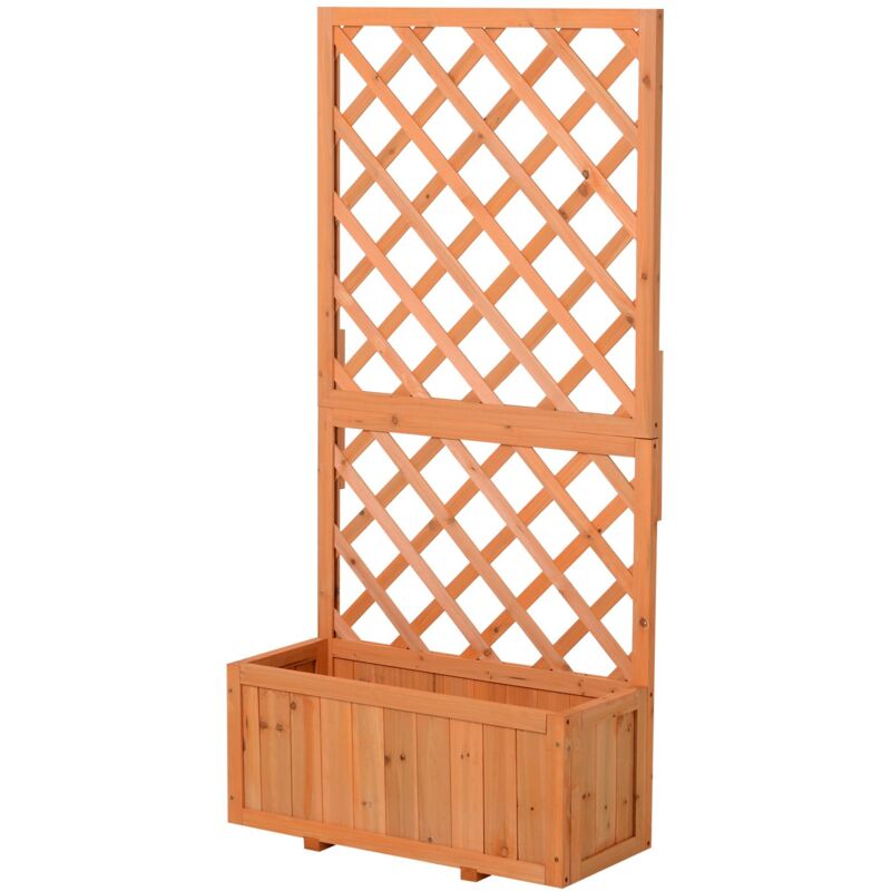 foto del prodotto easy comfort easycomfort fioriera da esterno in legno con spalliera a griglia per rampicanti