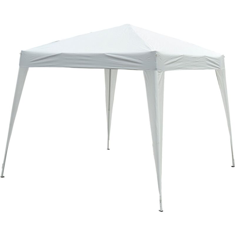 foto del prodotto easy comfort easycomfort gazebo pieghevole da giardino 2.4x2.4m con struttura in acciaio e corde antivento, bianco