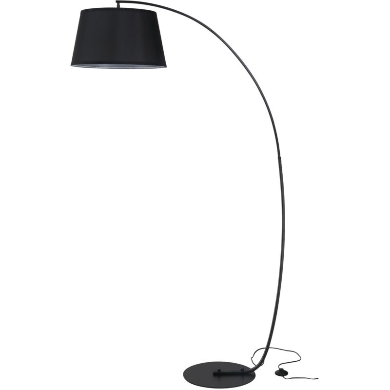 foto del prodotto easy comfort easycomfort lampada da terra ad arco con paralume in tessuto e interruttore a pedale, 47x105x190cm, nera