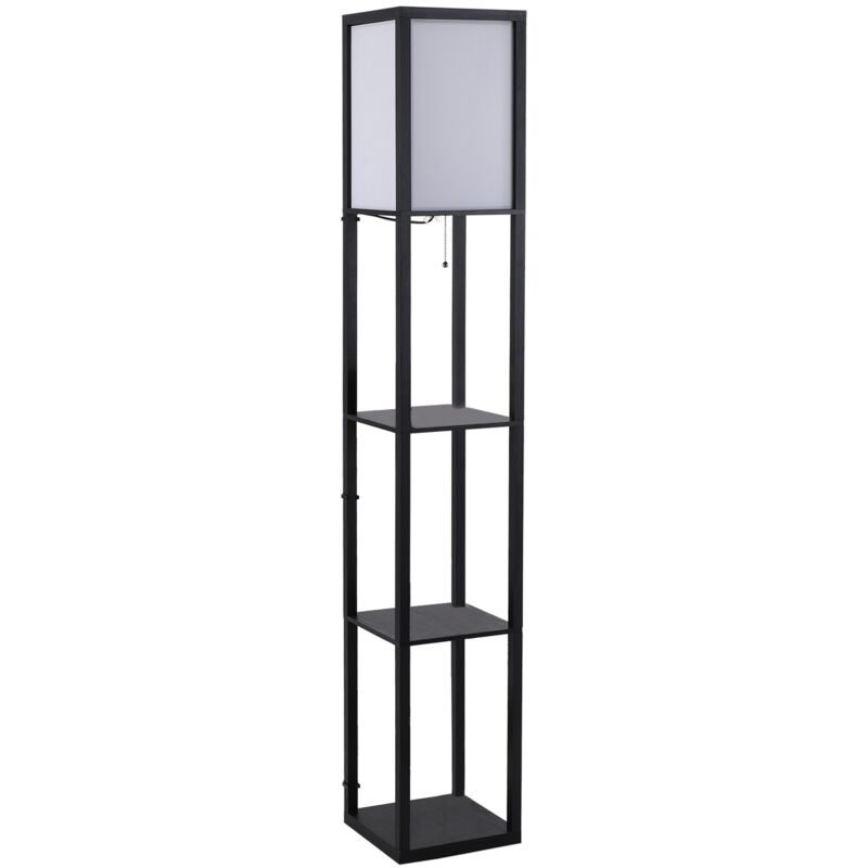 foto del prodotto easy comfort easycomfort lampada da terra moderna, lampadina illuminazione interna salvaspazio con ripiani da soggiorno cotone, mdf 26 x 26 x 160