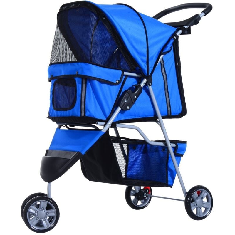 foto del prodotto easy comfort easycomfort passeggino per cani 10 kg pieghevole, carrello per cani animali domestici carrozzina blu 75 x 45 x 97cm