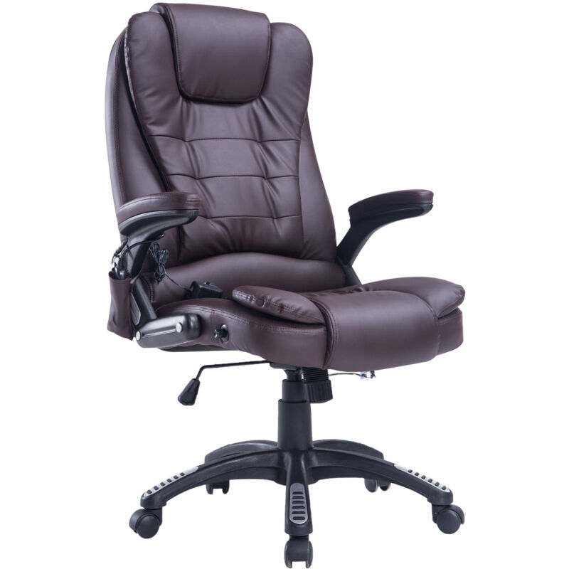 foto del prodotto easy comfort easycomfort poltrona massaggiante da ufficio ad altezza regolabile con 6 punti massaggianti, in pu, 62x68x111 121 cm, marrone
