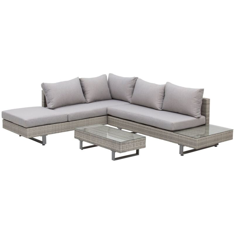 foto del prodotto easy comfort easycomfort salotto da giardino, set divani da esterno con tavolino da giardino, mobili da giardino in rattan grigio