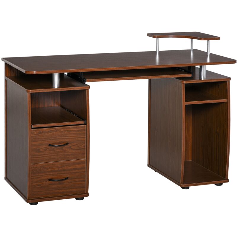 foto del prodotto easy comfort easycomfort scrivania per computer moderna porta pc in legno con cassetti, scrivania salvaspazio con libreria, mensola estraibile e