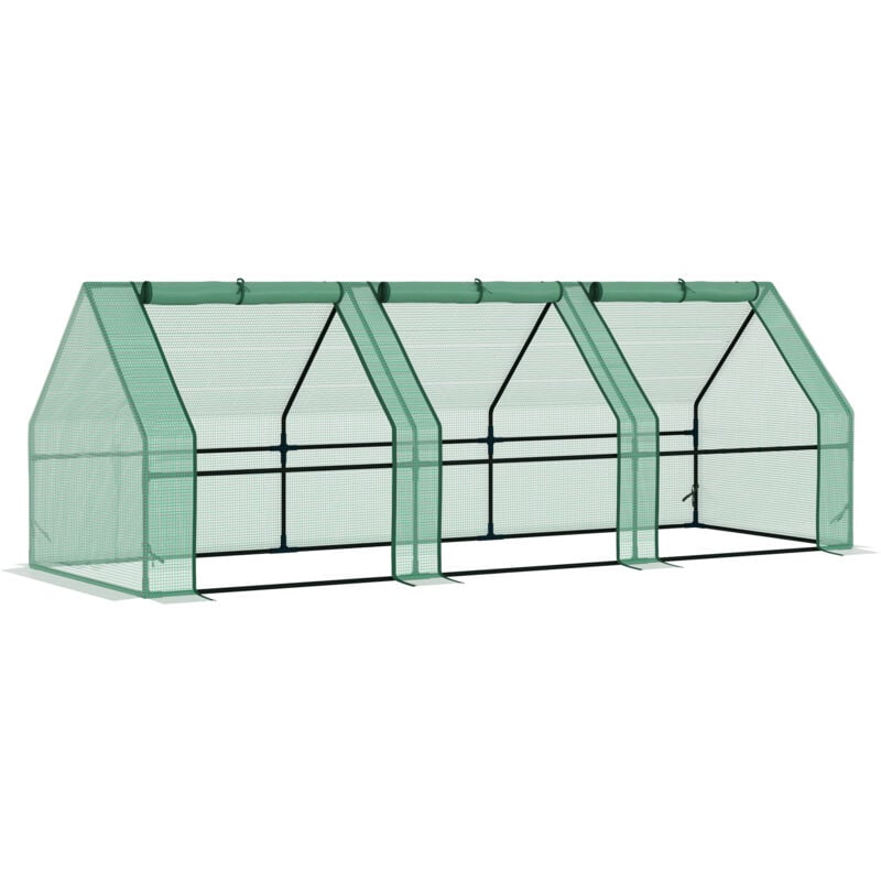 foto del prodotto easy comfort easycomfort serra da giardino serre agricole per piante con telo in pe telaio in acciaio, 270x90x90cm, verde