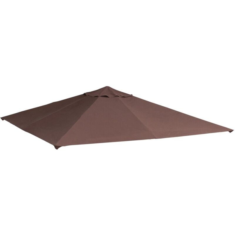 foto del prodotto easy comfort easycomfort tetto di ricambio 3x3m, telo sostitutivo per gazebo da giardino in poliestere con foro di ventilazione, color caff 