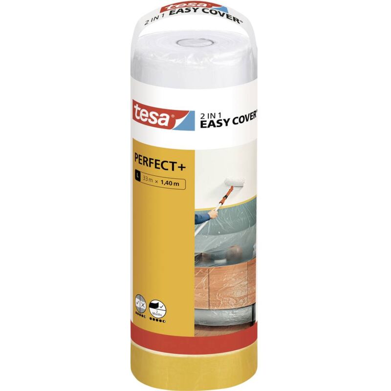 foto del prodotto easy cover perfect 56574 00000 00 pellicola di protezione per superfici giallo, trasparente l x l 33 m x 1.40 m tesa
