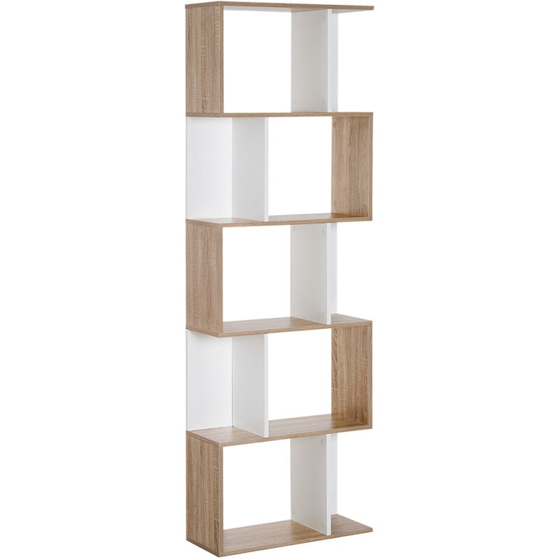 foto del prodotto easycomfort libreria moderna 5 ripiani pratici finitura eccellente, superficie liscia e a prova di umidit in legno truciolato bianco 60 24 184.5cm