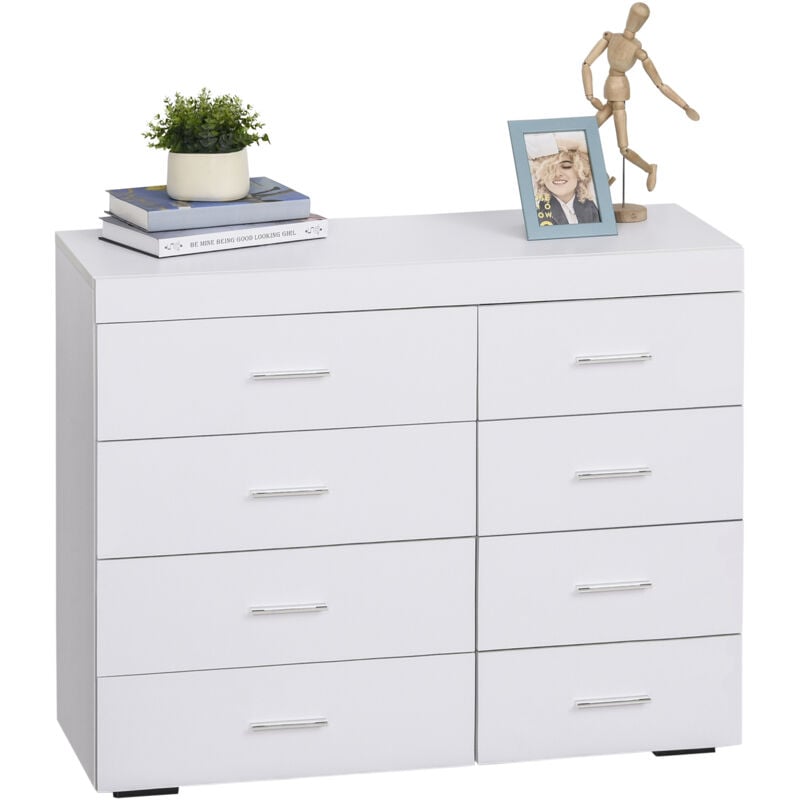 foto del prodotto easycomfort mobile con cassetti cassettiera in legno per camera, cucina, bagno 90 35 73cm bianca