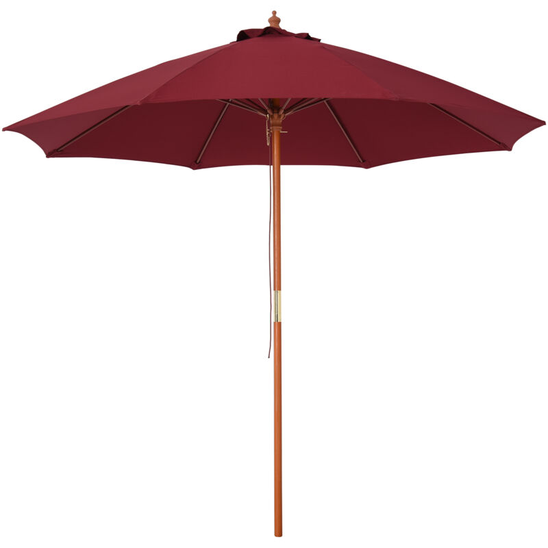 foto del prodotto easycomfort ombrellone da giardino 2.5x2.5 m con tettuccio antivento in poliestere rosso e palo in legno
