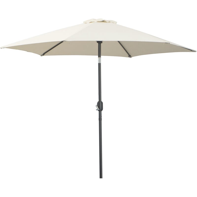 foto del prodotto easycomfort ombrellone da giardino 2.6x2.4 m con manovella e testa inclinabile, in alluminio e poliestere beige e nero