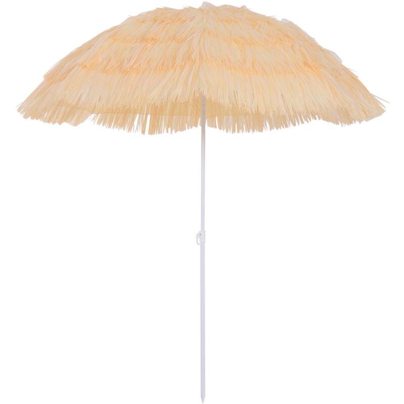foto del prodotto easycomfort ombrellone da spiaggia a 8 stecche con palo inclinabile, in poliestere e metallo, 1.6x2 m, beige