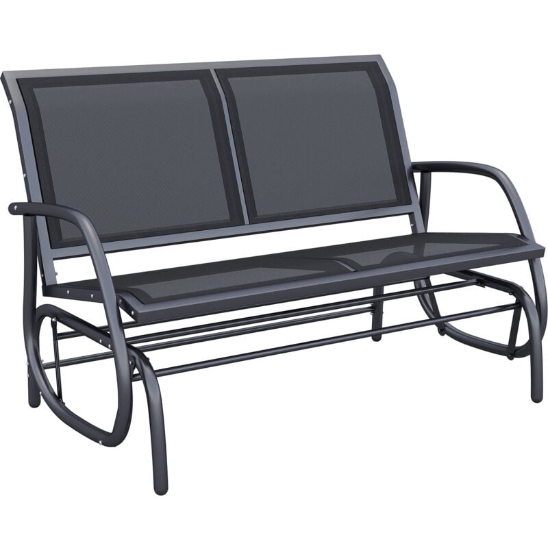 foto del prodotto easycomfort panchina a dondolo da esterno panca giardino biposto metallo 120 70 88cm