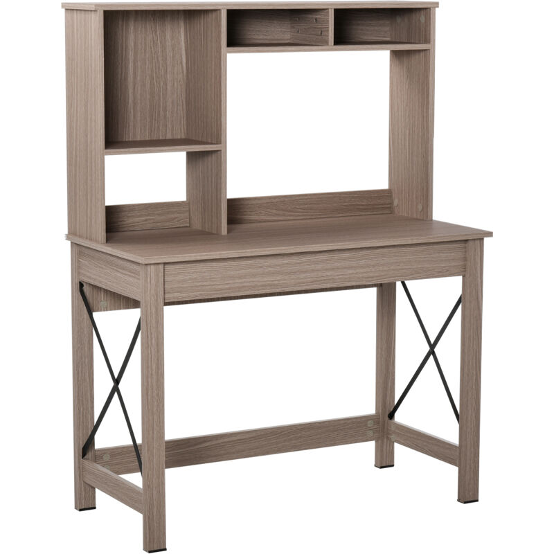 foto del prodotto easycomfort scrivania scaffale con libreria sopra in legno per camera, cameretta o ufficio, salvaspazio 105x50x137.5cm